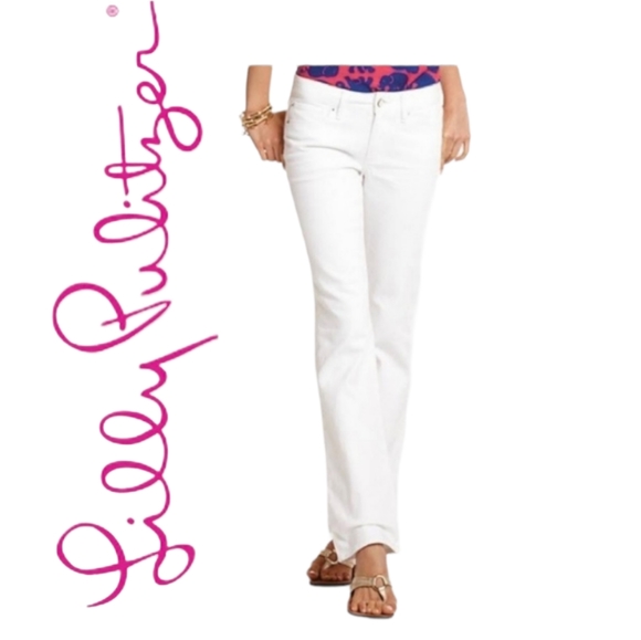 Lilly Pulitzer Denim - Lilly Pulitzer Resort White Babe Bootcut Jeans 4